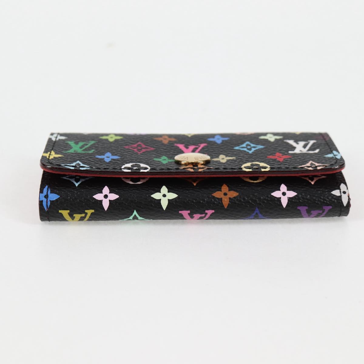 LOUIS VUITTON Multicolor Multicles 4 Key Case Black M93732 LV Auth 123309AV