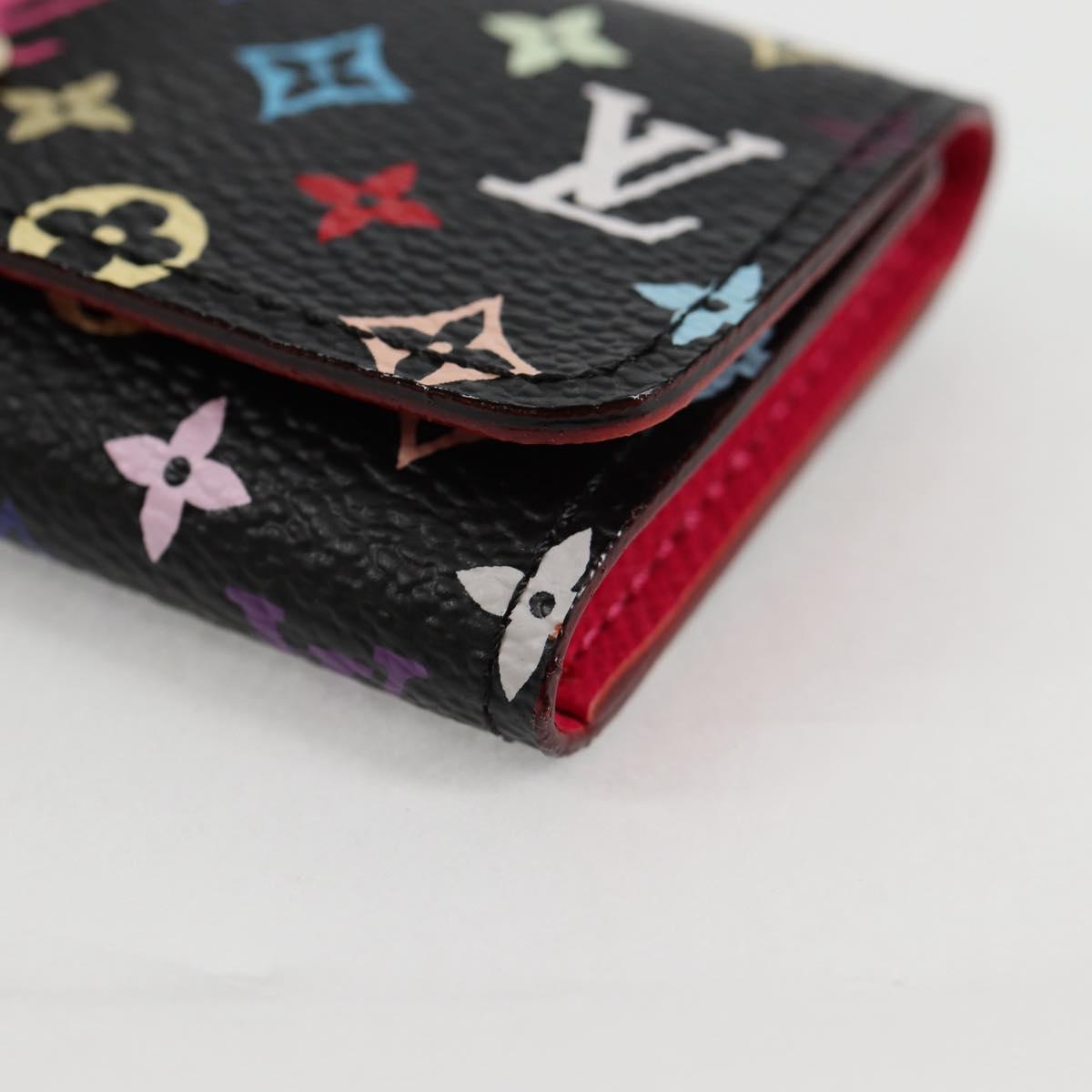 LOUIS VUITTON Multicolor Multicles 4 Key Case Black M93732 LV Auth 123309AV