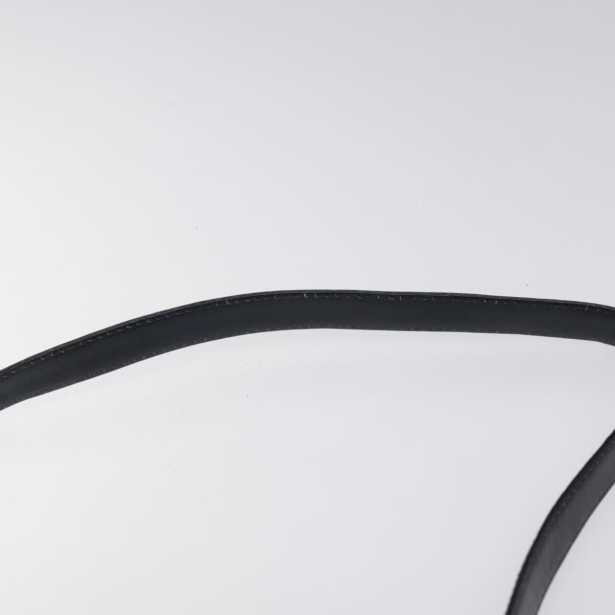 Christian Dior Trotter Canvas Shoulder Bag Navy Gold Auth 123314