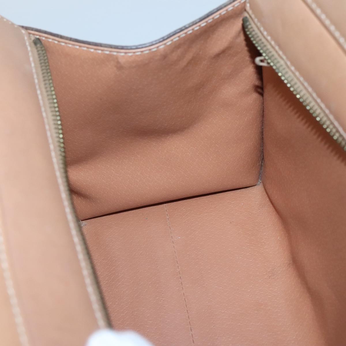 CELINE Macadam Canvas Hand Bag PVC Leather 2way Brown Gold Auth 123320