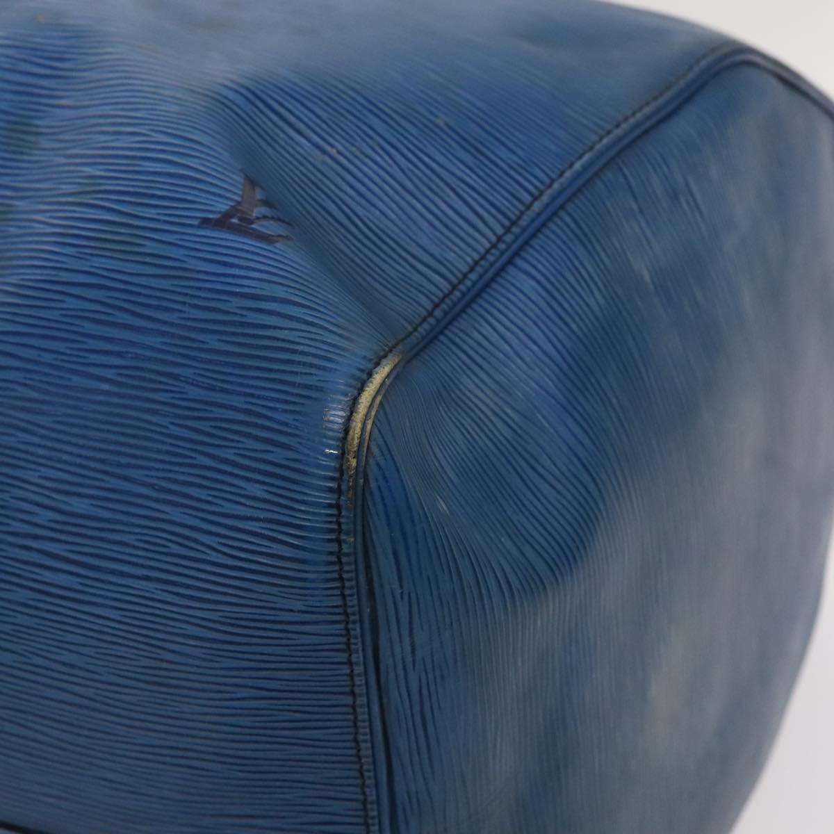 LOUIS VUITTON Epi Keepall 60 Boston Bag Blue M42945 LV Auth 123336