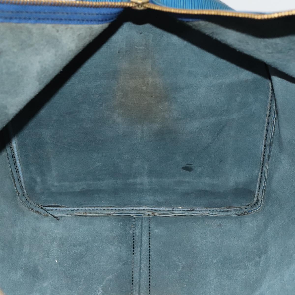 LOUIS VUITTON Epi Keepall 60 Boston Bag Blue M42945 LV Auth 123336