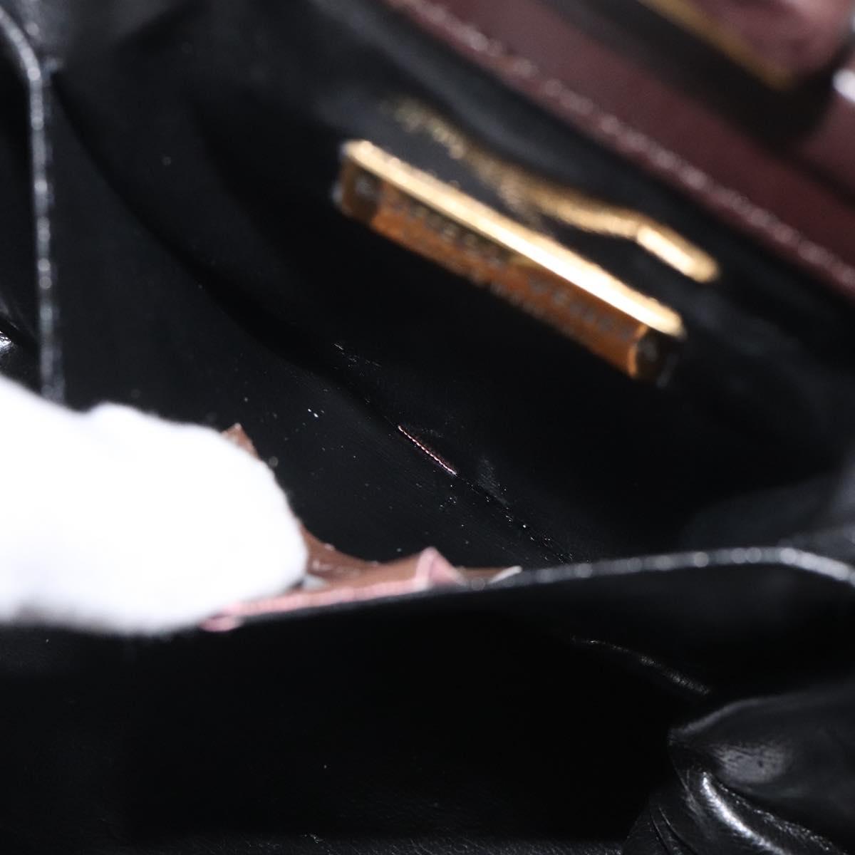 BOTTEGA VENETA INTRECCIATO Hand Bag Leather Brown Gold Auth 123359