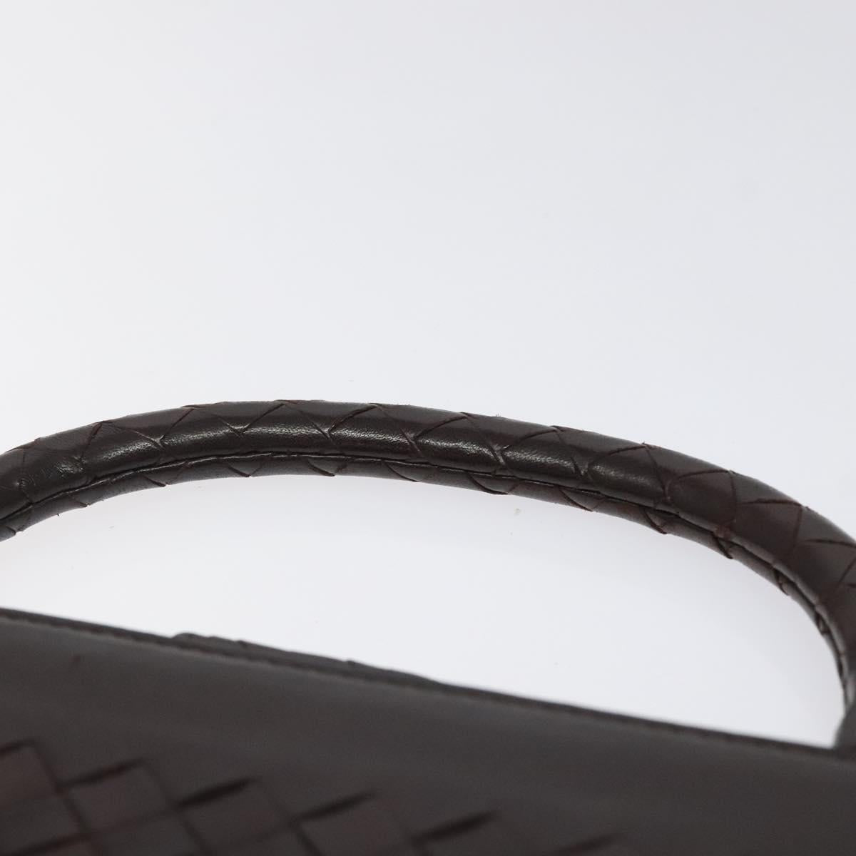 BOTTEGA VENETA INTRECCIATO Hand Bag Leather Brown Gold Auth 123359