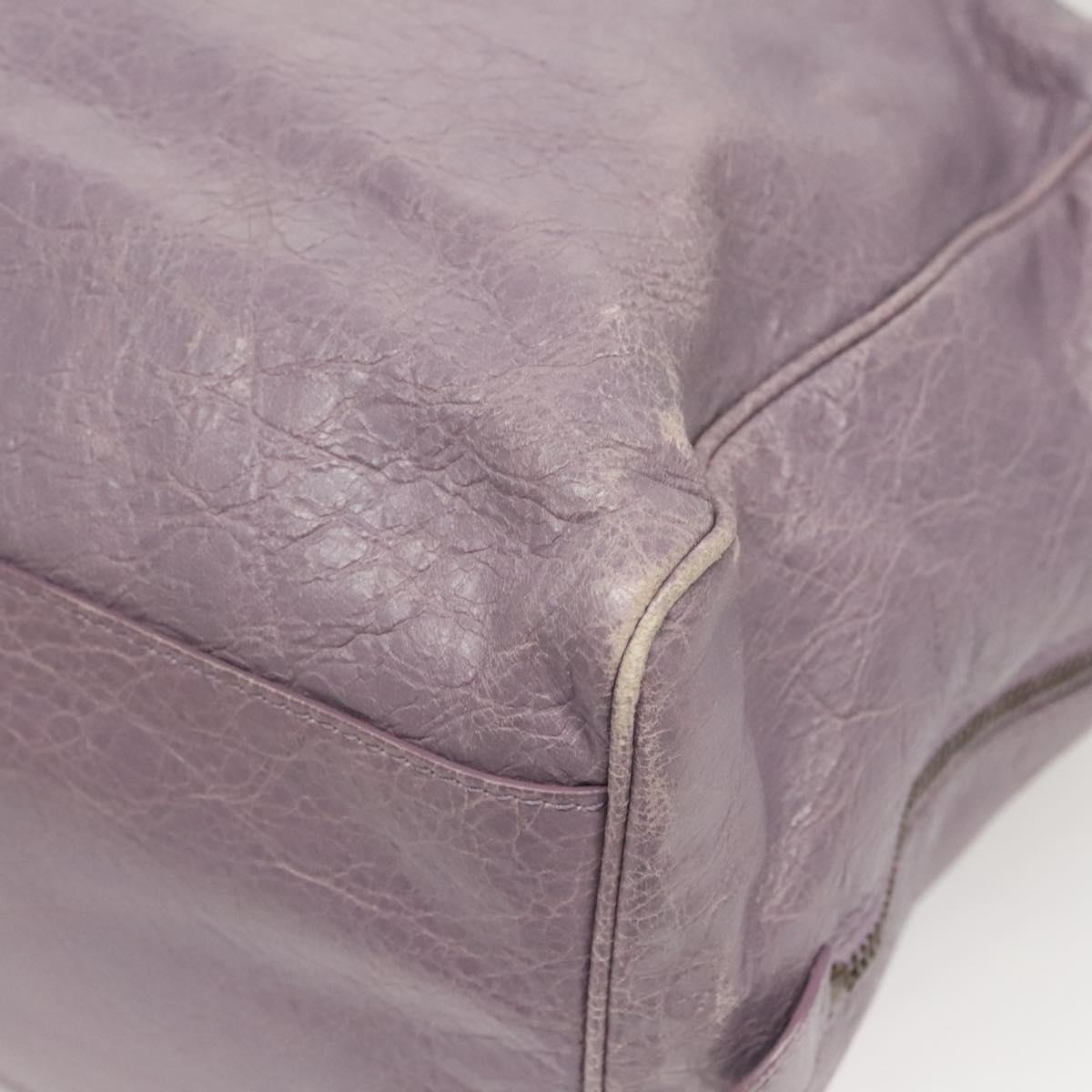 BALENCIAGA Classic Polly Hand Bag Leather 2way Purple 285345 Auth 123361