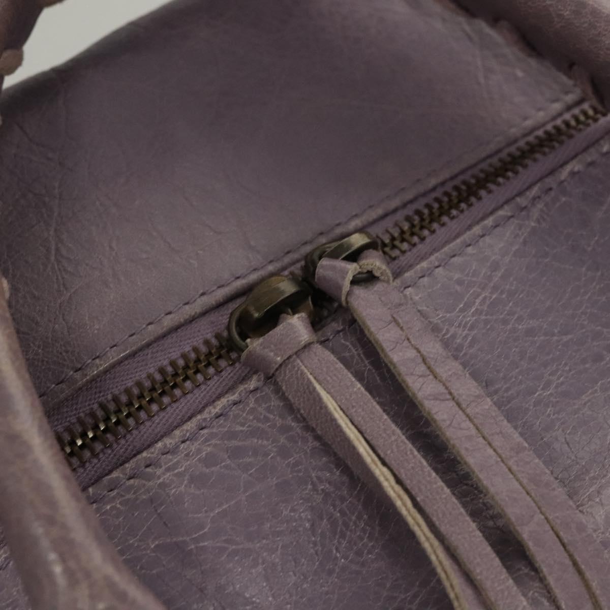 BALENCIAGA Classic Polly Hand Bag Leather 2way Purple 285345 Auth 123361