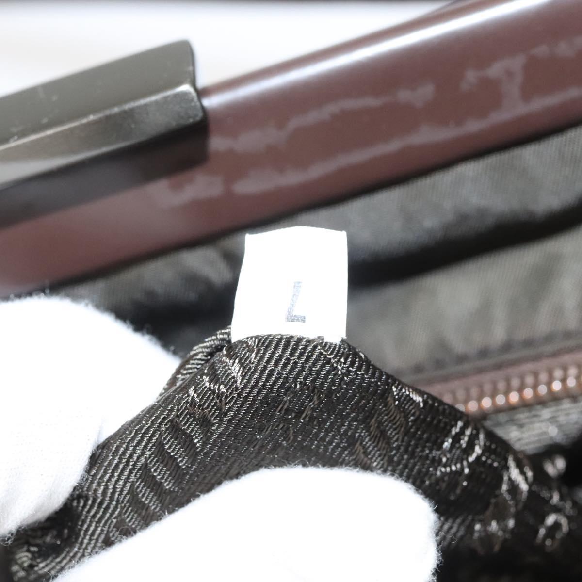 PRADA Shoulder Bag Nylon Khaki Silver Auth 123373