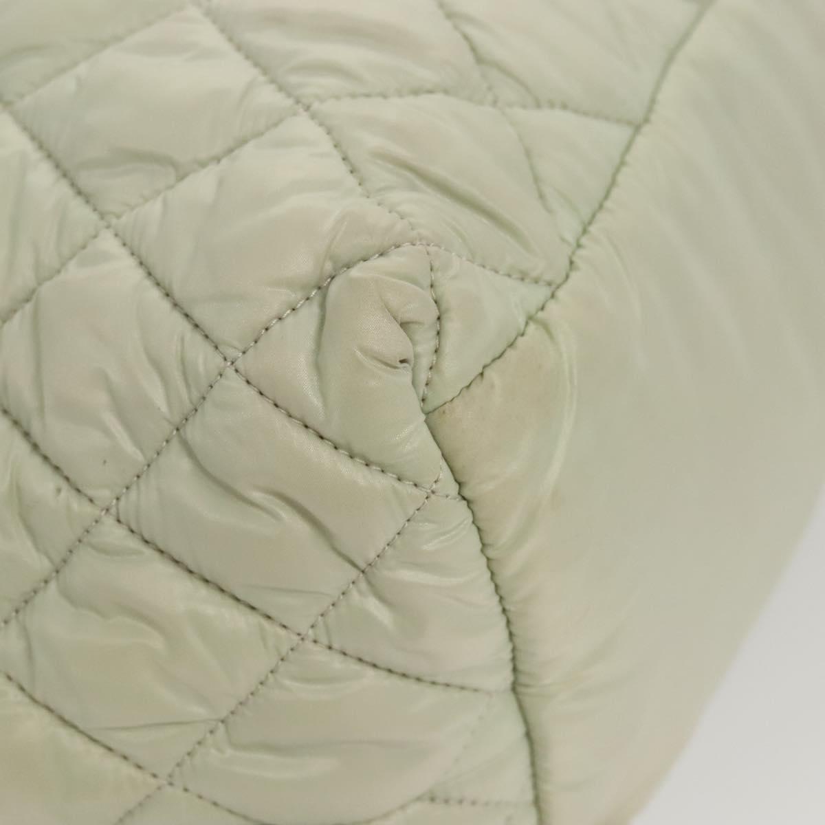 CHANEL Cococoon Hand Bag Nylon Gray Silver CC Auth 123385