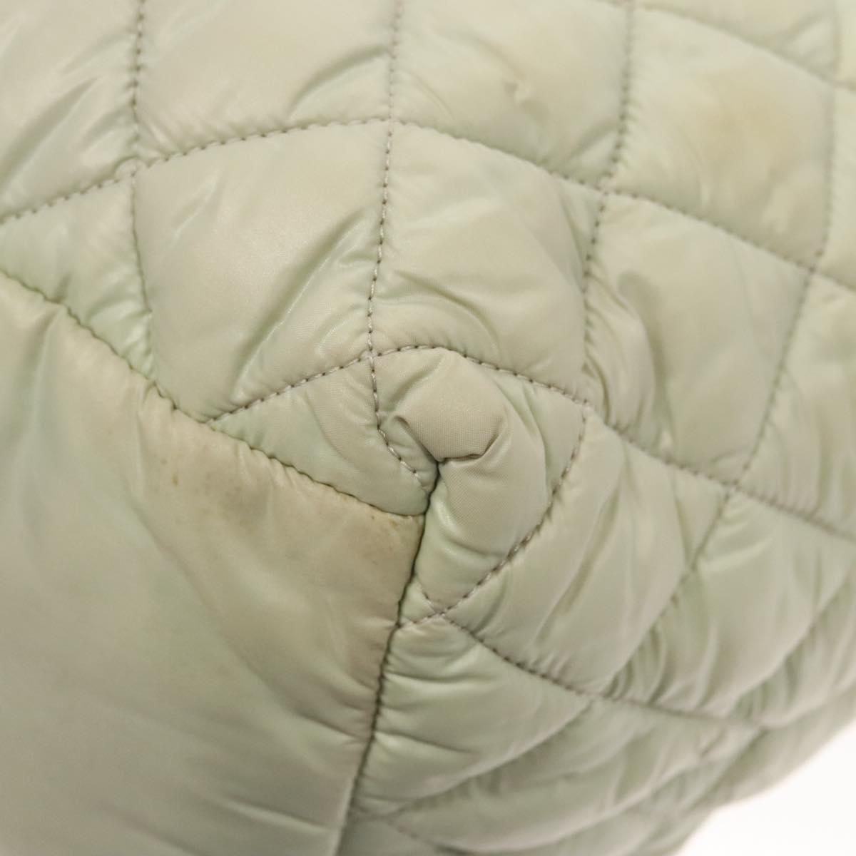 CHANEL Cococoon Hand Bag Nylon Gray Silver CC Auth 123385