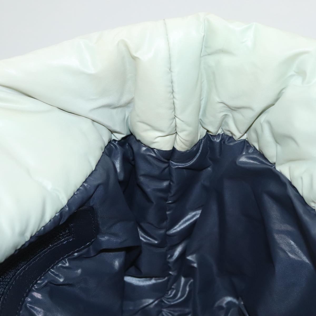 CHANEL Cococoon Hand Bag Nylon Gray Silver CC Auth 123385