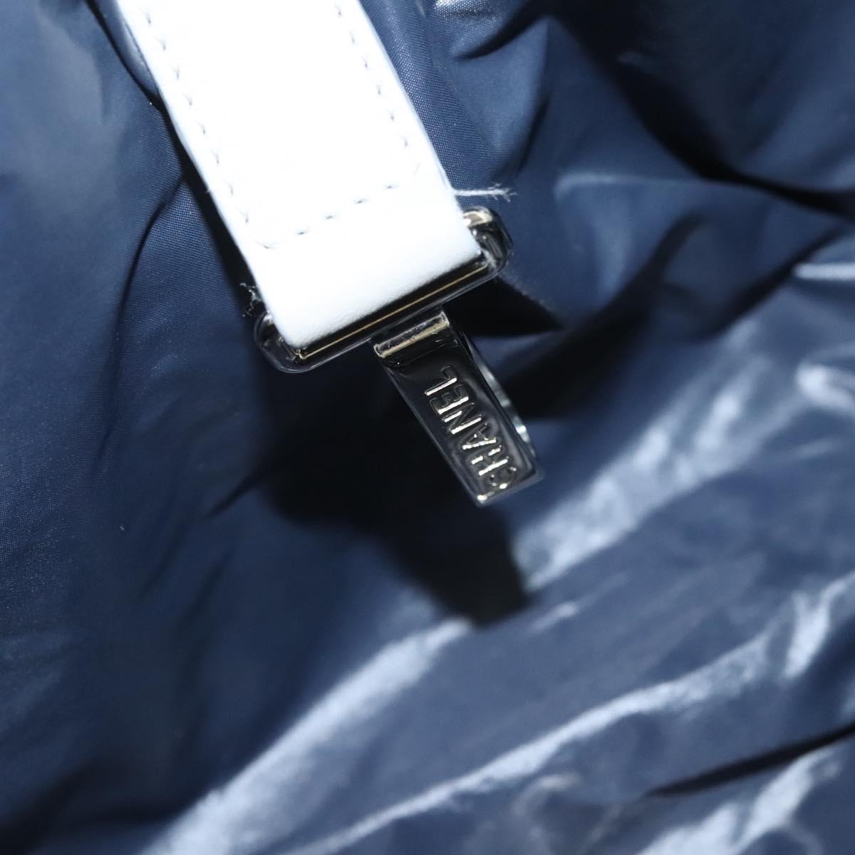 CHANEL Cococoon Hand Bag Nylon Gray Silver CC Auth 123385