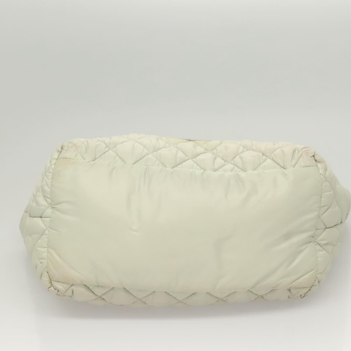 CHANEL Cococoon Hand Bag Nylon Gray Silver CC Auth 123385