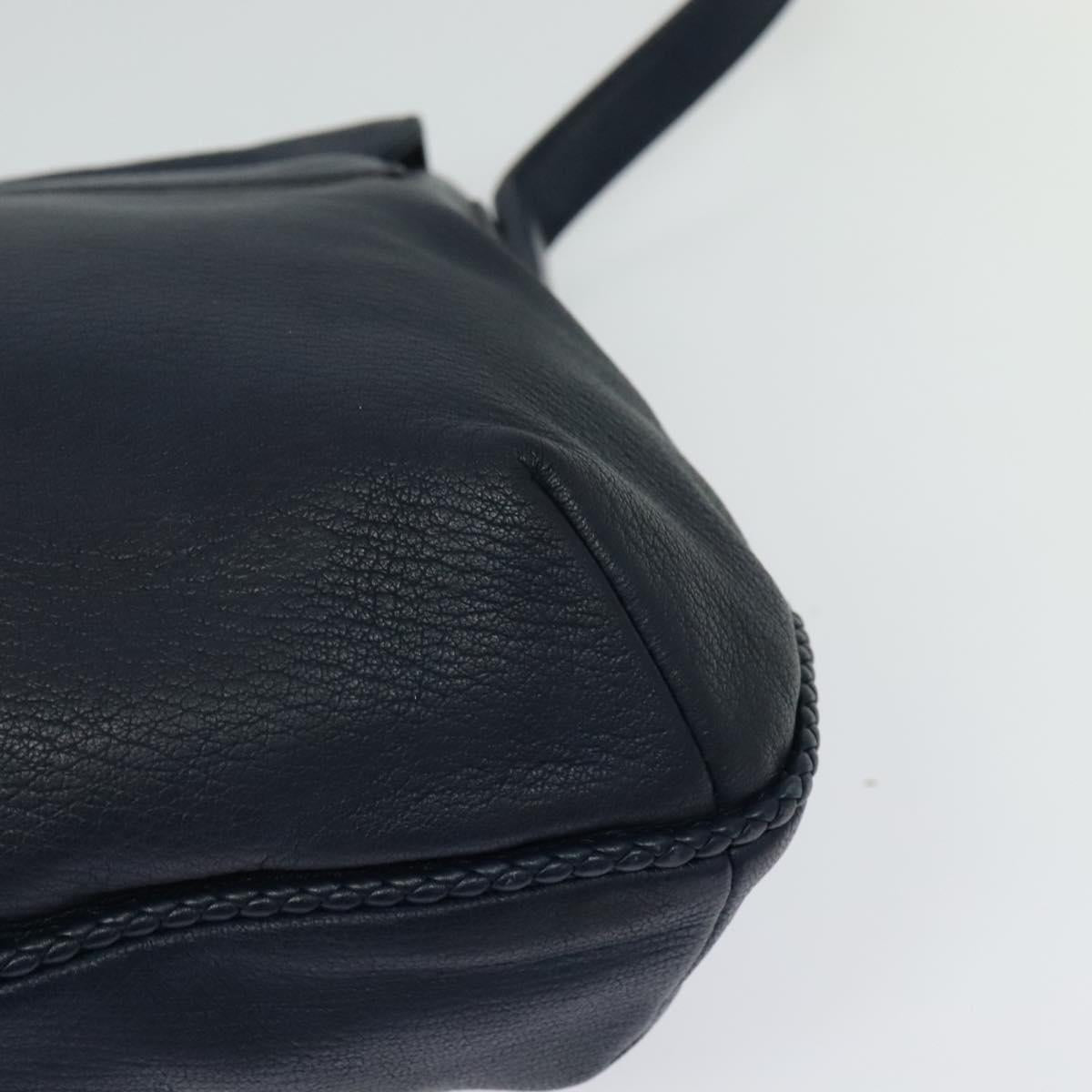GUCCI Shoulder Bag Leather Blue Gold 338985 Auth 123404