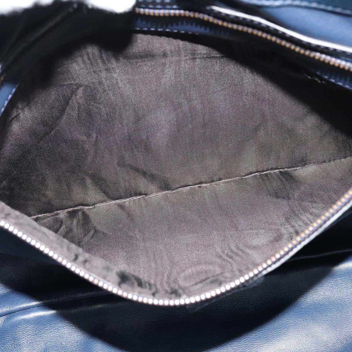 GUCCI Shoulder Bag Leather Blue Gold 338985 Auth 123404
