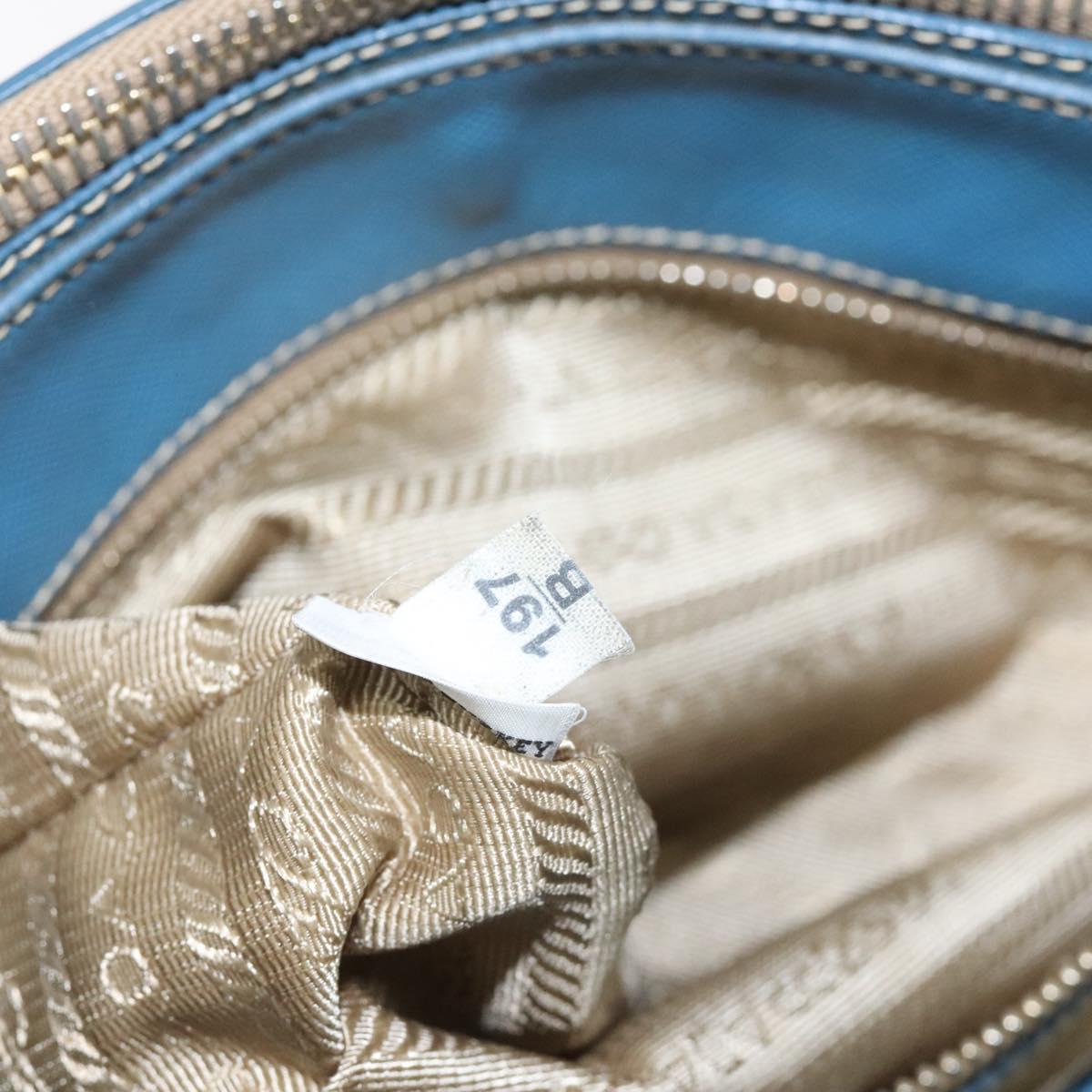 PRADA Hand Bag Canvas Beige Gold Auth 123406