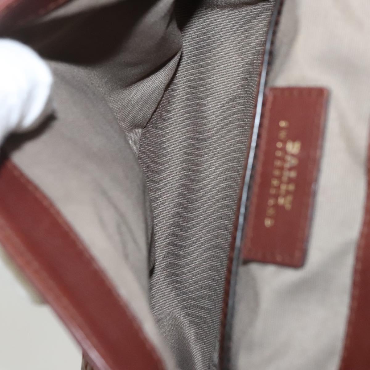 BALLY Hand Bag Leather 2way Brown Gold Auth 123408