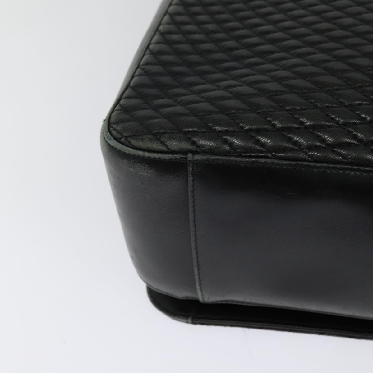 BALLY Shoulder Bag Leather Black Gold Auth 123425