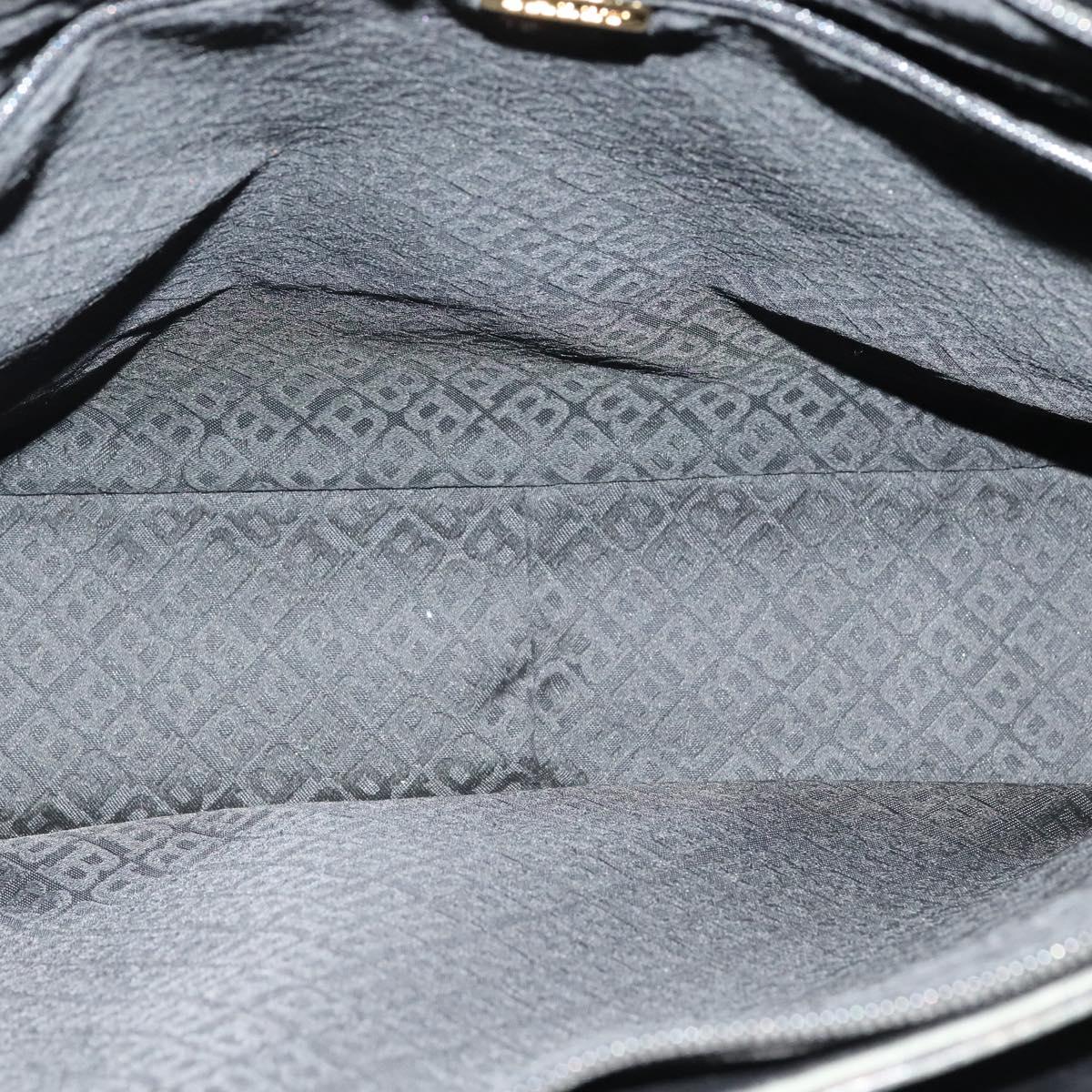 BALLY Shoulder Bag Leather Black Gold Auth 123425