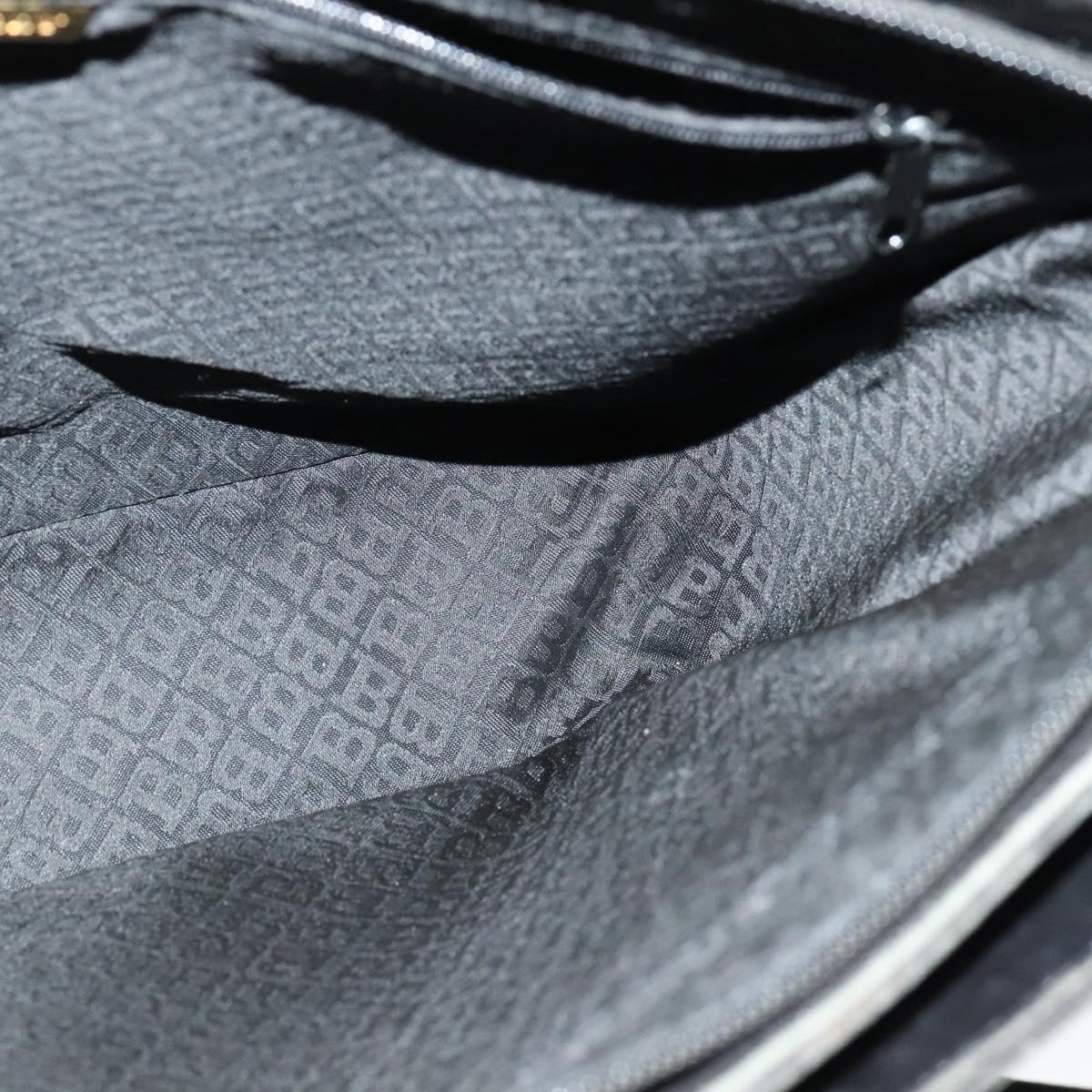 BALLY Shoulder Bag Leather Black Gold Auth 123425