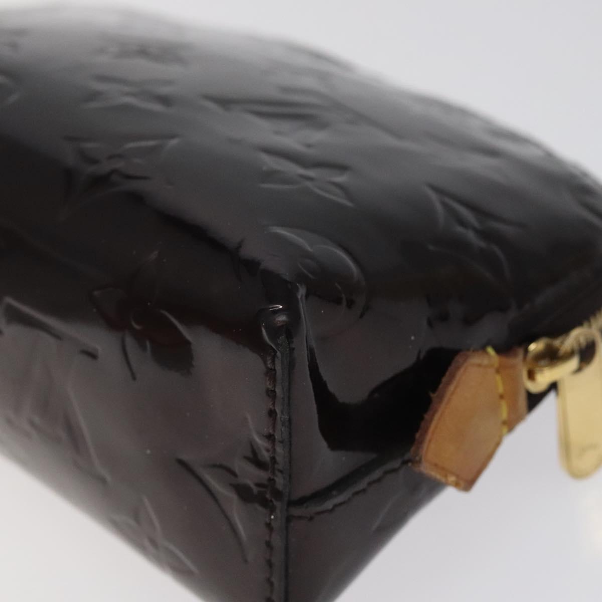 LOUIS VUITTON Monogram Vernis Pochette Cosmetic PM Amarante M91495 Auth 123448