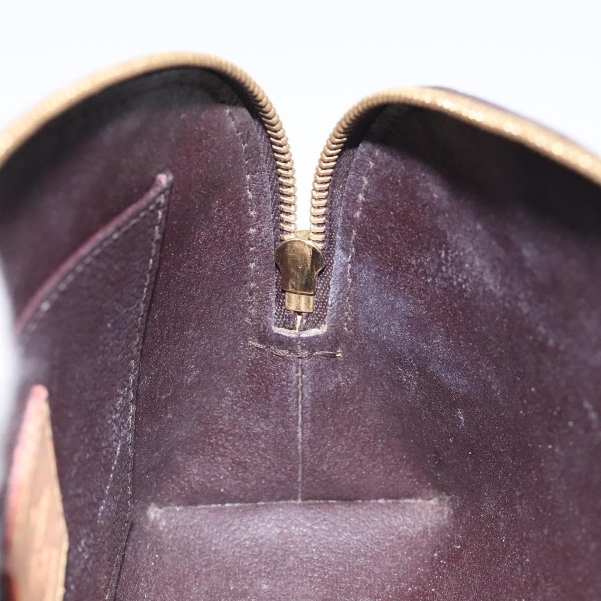 LOUIS VUITTON Monogram Vernis Pochette Cosmetic PM Amarante M91495 Auth 123448