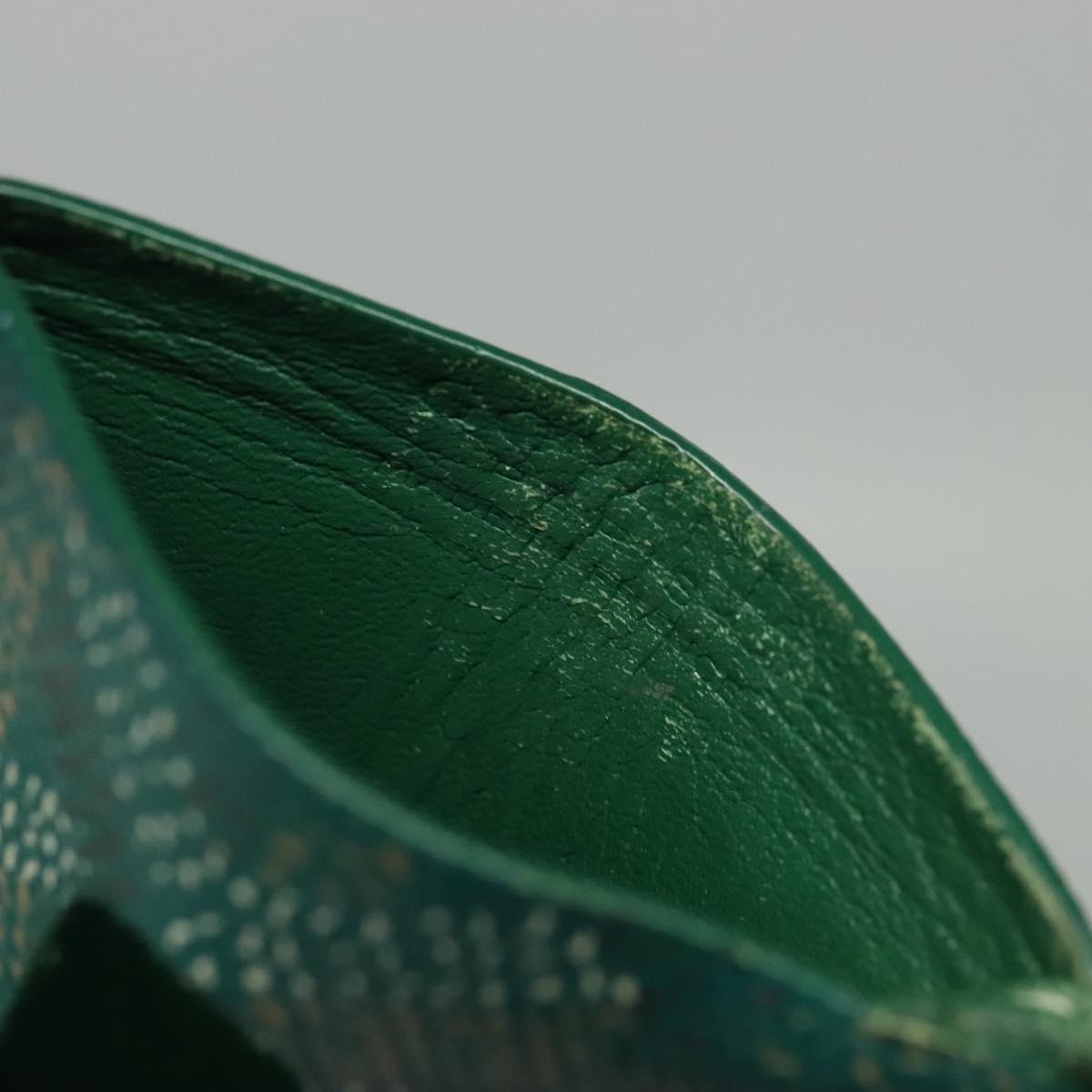GOYARD Herringbone Pass Case PVC Leather Green Auth 123464