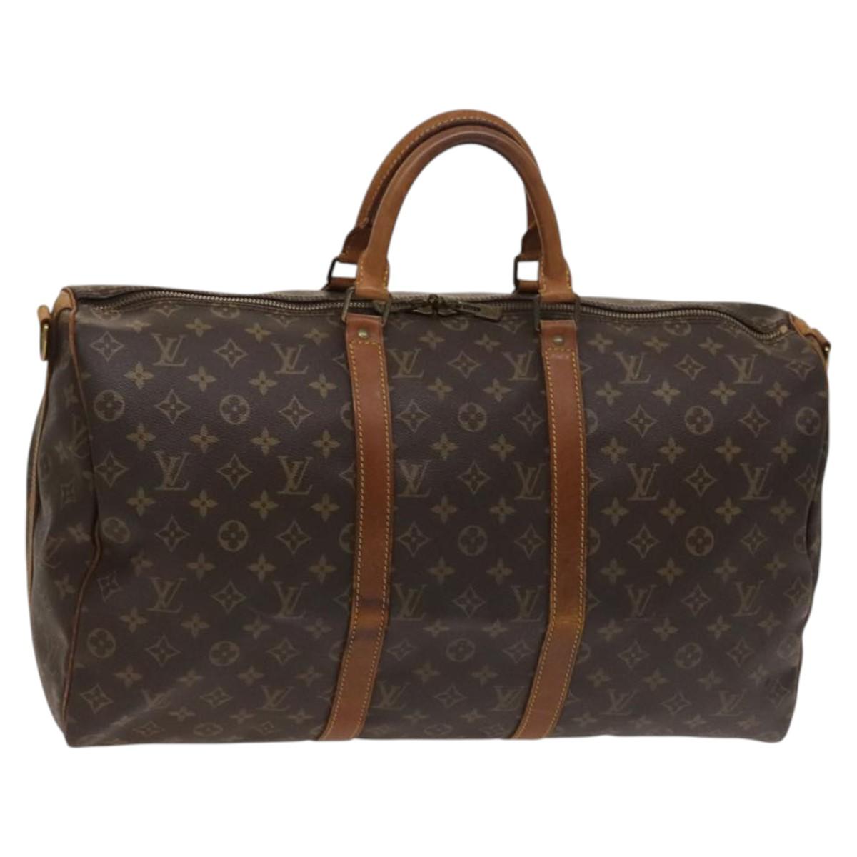LOUIS VUITTON Monogram Keepall Bandouliere 50 Boston Bag M41416 LV Auth 123480