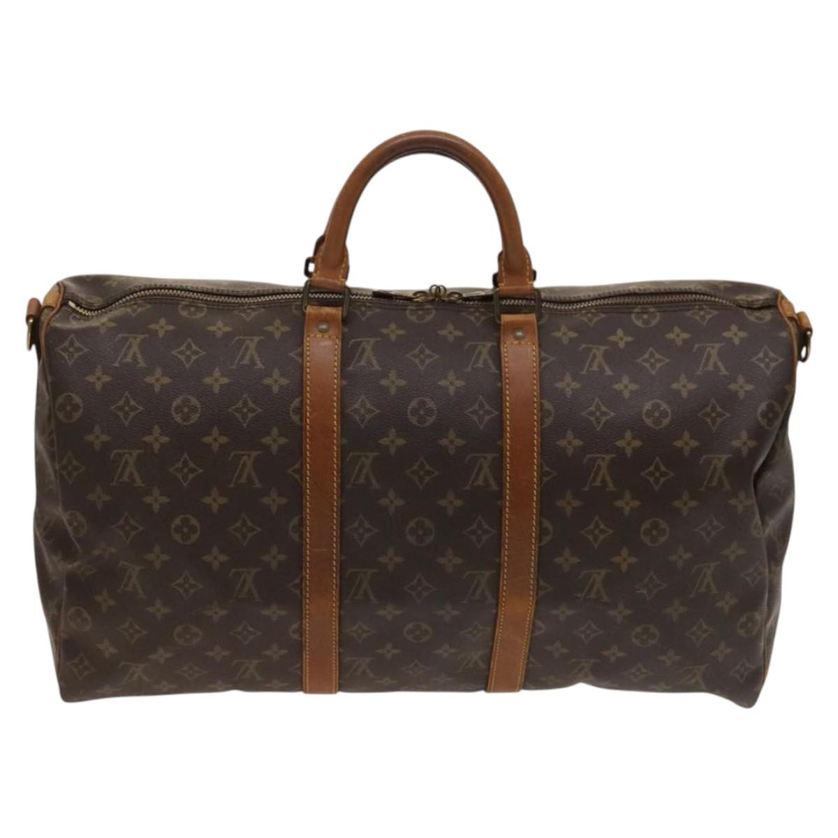 LOUIS VUITTON Monogram Keepall Bandouliere 50 Boston Bag M41416 LV Auth 123480