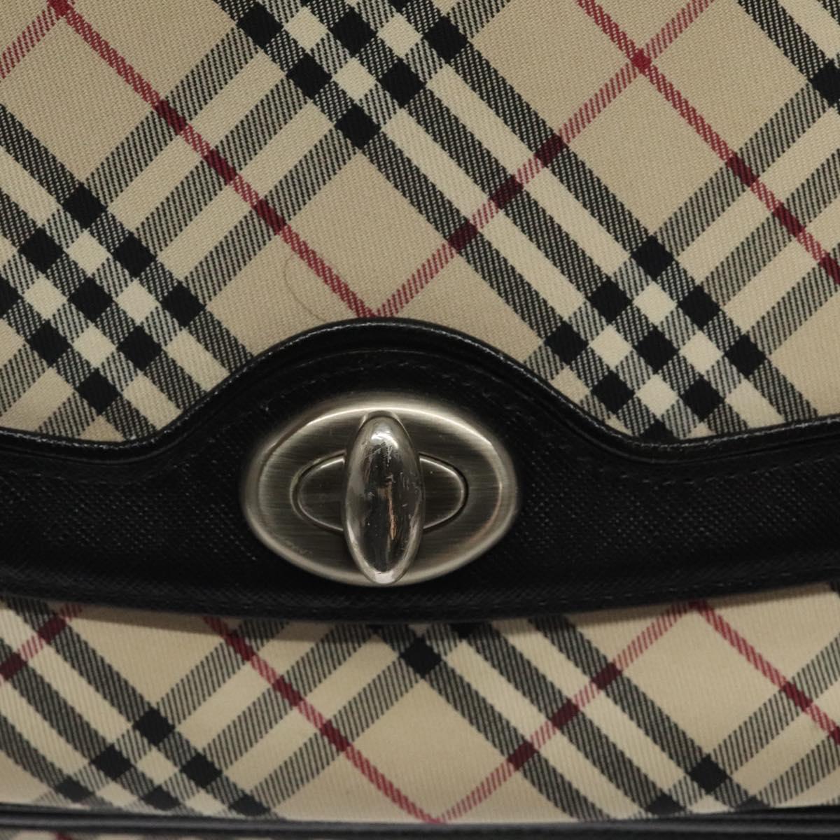 BURBERRY Nova Check Hand Bag Canvas Beige Auth 123490