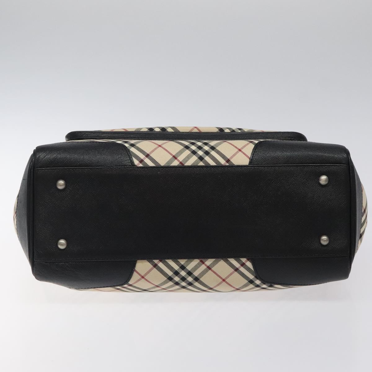 BURBERRY Nova Check Hand Bag Canvas Beige Auth 123490