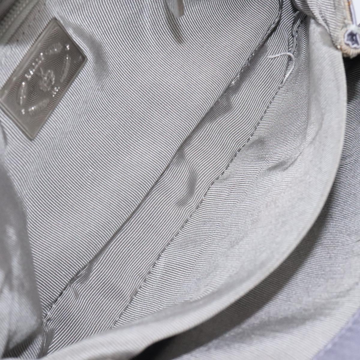 BALLY Chain Hand Bag Satin Purple Silver Auth 123509