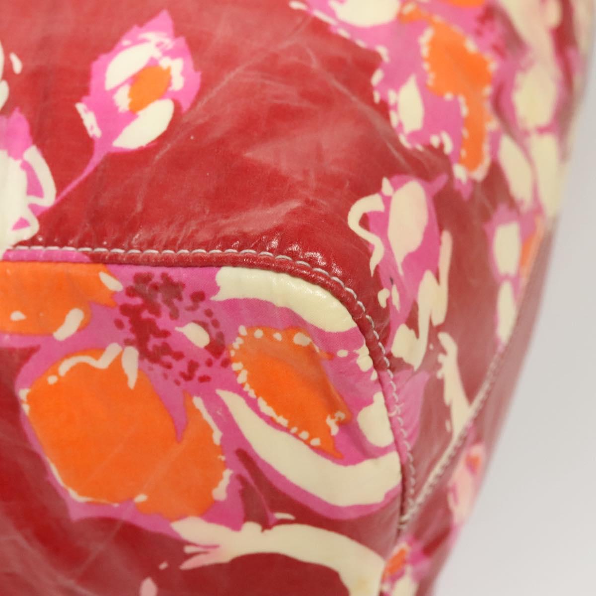 CHANEL High Summer Tote Bag Enamel Red CC Auth 123514