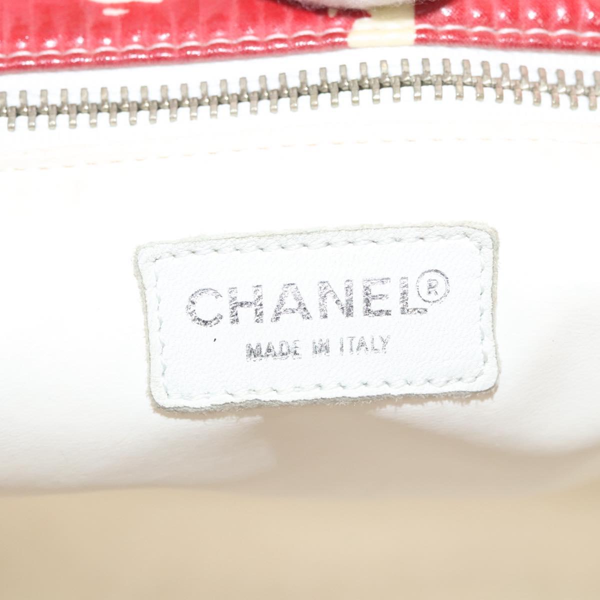 CHANEL High Summer Tote Bag Enamel Red CC Auth 123514