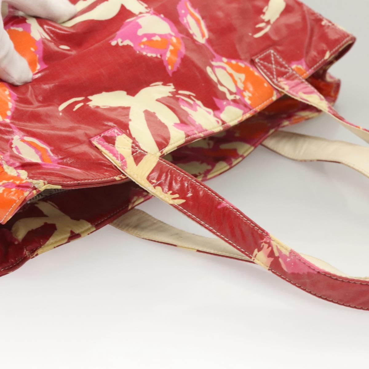 CHANEL High Summer Tote Bag Enamel Red CC Auth 123514