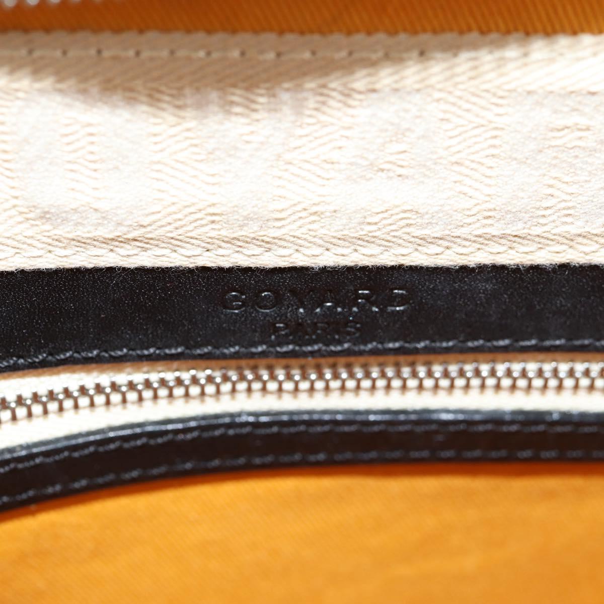 GOYARD Herringbone Hand Bag PVC Leather Black Silver Auth 123524SAM