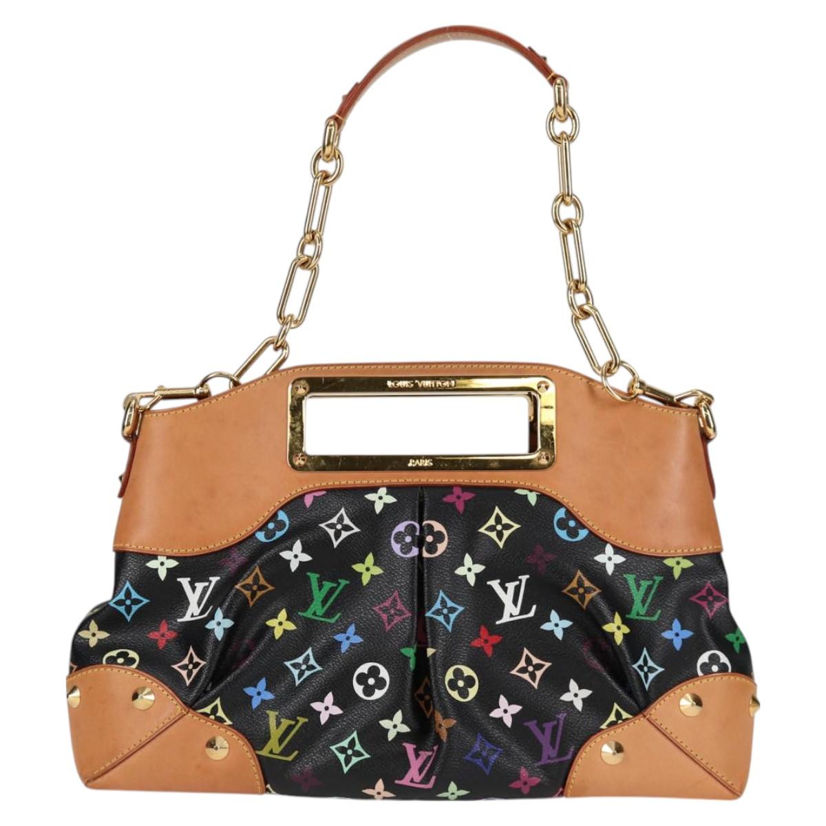 LOUIS VUITTON Monogram Multicolor Judy MM Bag 2Way Black M40256 LV Auth 123526V