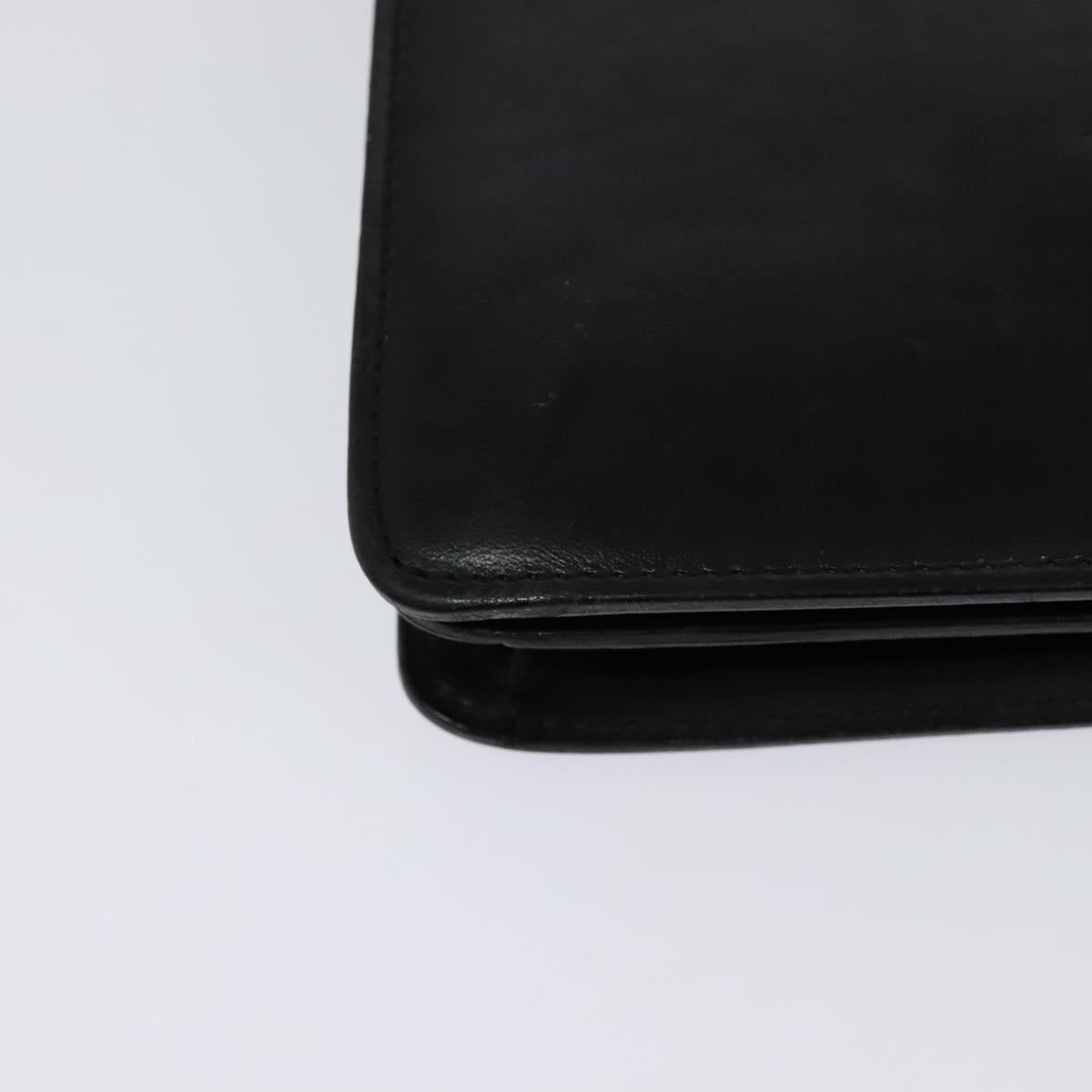 CELINE Hand Bag Leather Black Gold Auth 123571