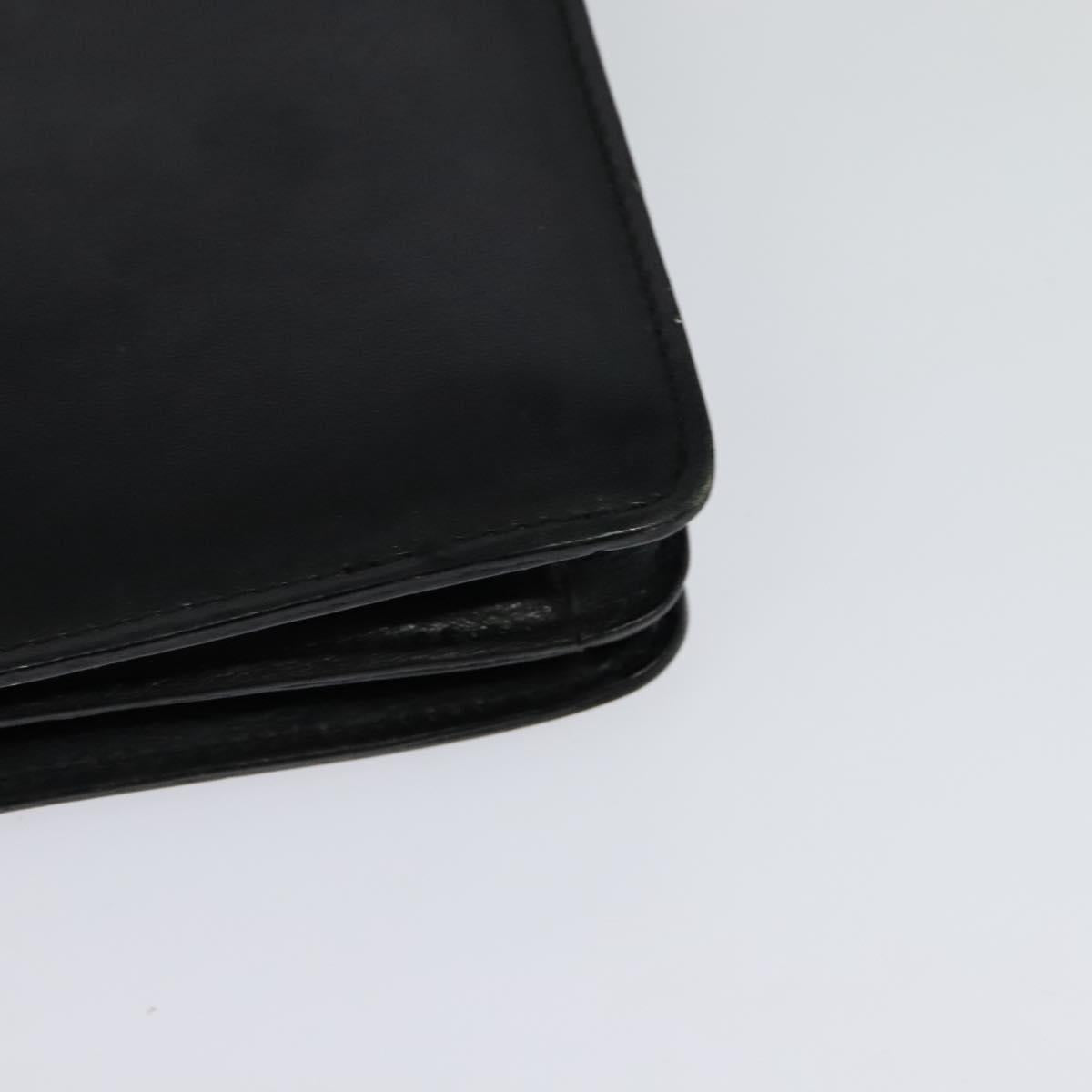 CELINE Hand Bag Leather Black Gold Auth 123571