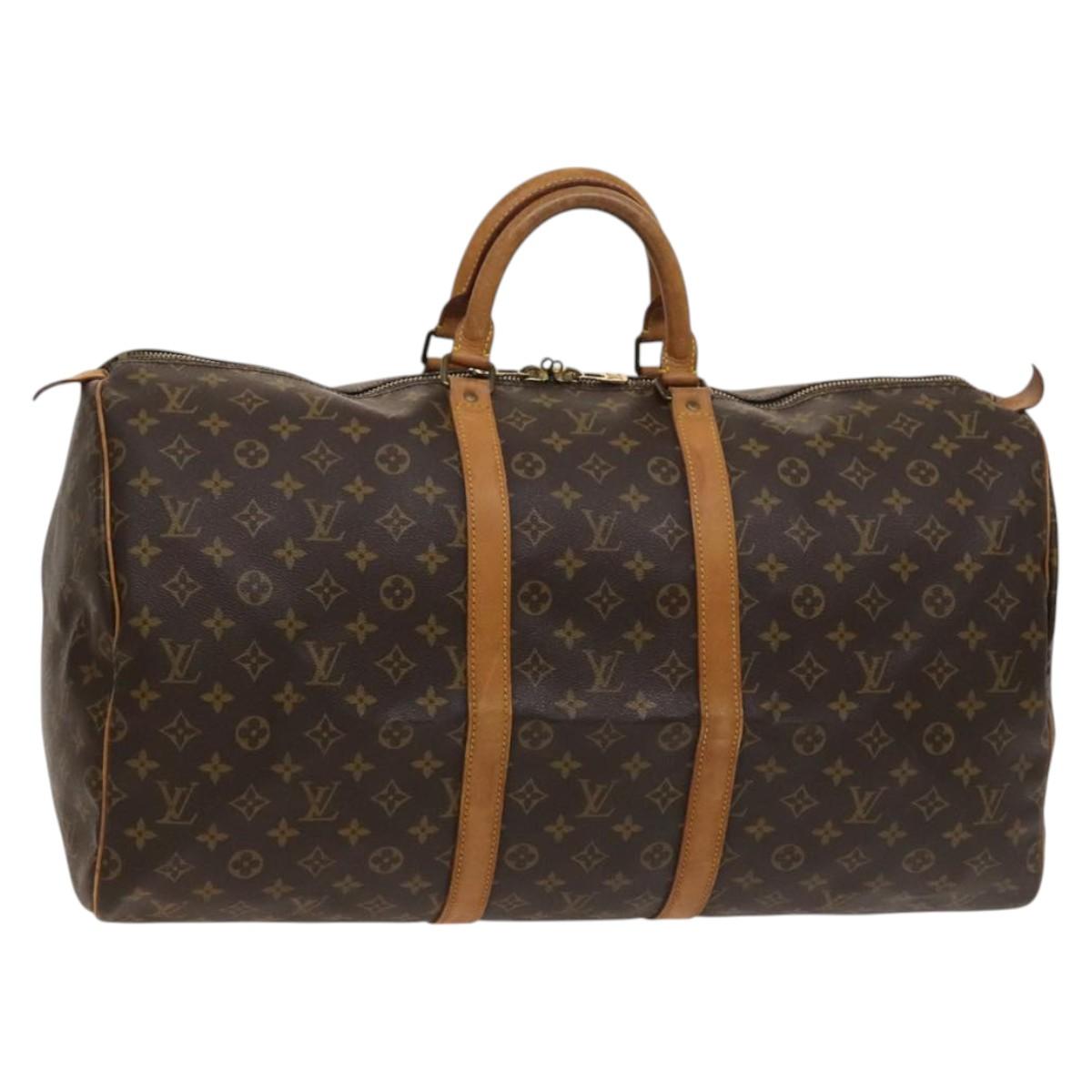 LOUIS VUITTON Monogram Keepall 55 Boston Bag M41424 LV Auth 123604
