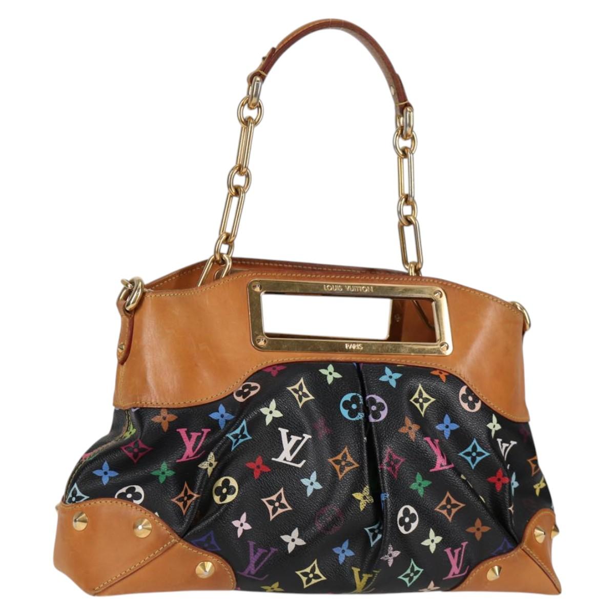 LOUIS VUITTON Monogram Multicolor Judy MM Bag 2Way Black M40256 LV Auth 123605V