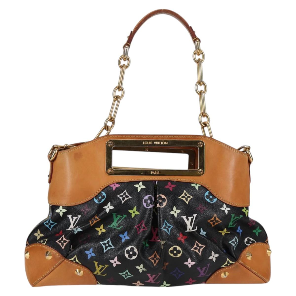 LOUIS VUITTON Monogram Multicolor Judy MM Bag 2Way Black M40256 LV Auth 123605V