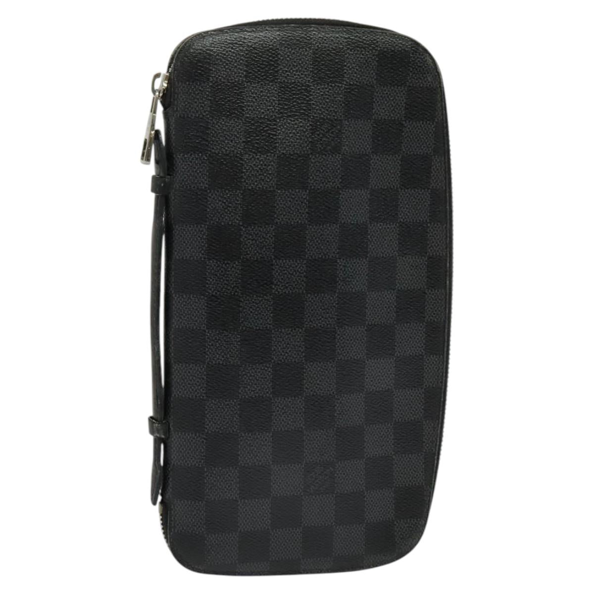LOUIS VUITTON Damier Graphite Organizer Atoll Travel Case N48255 LV Auth 123607