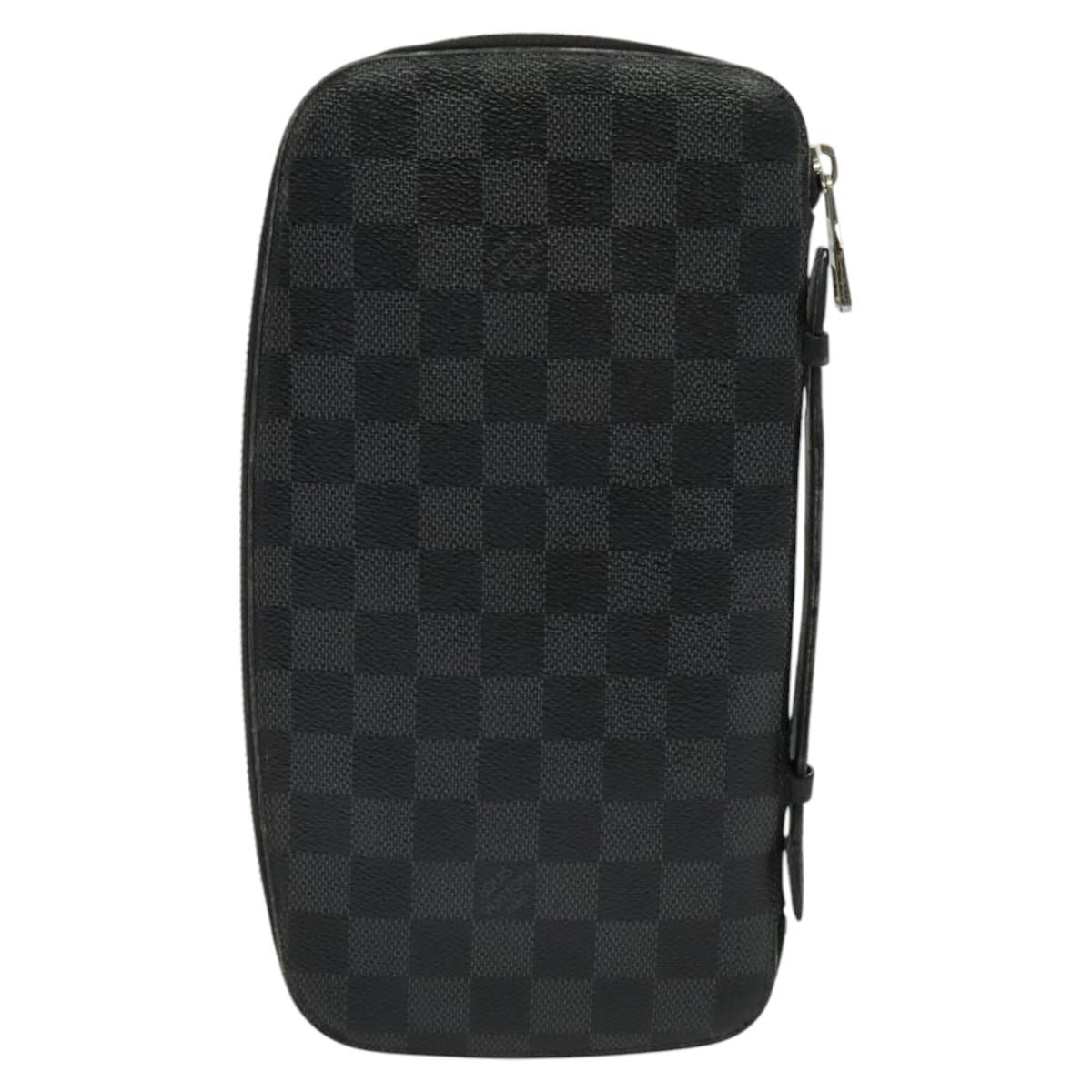 LOUIS VUITTON Damier Graphite Organizer Atoll Travel Case N48255 LV Auth 123607