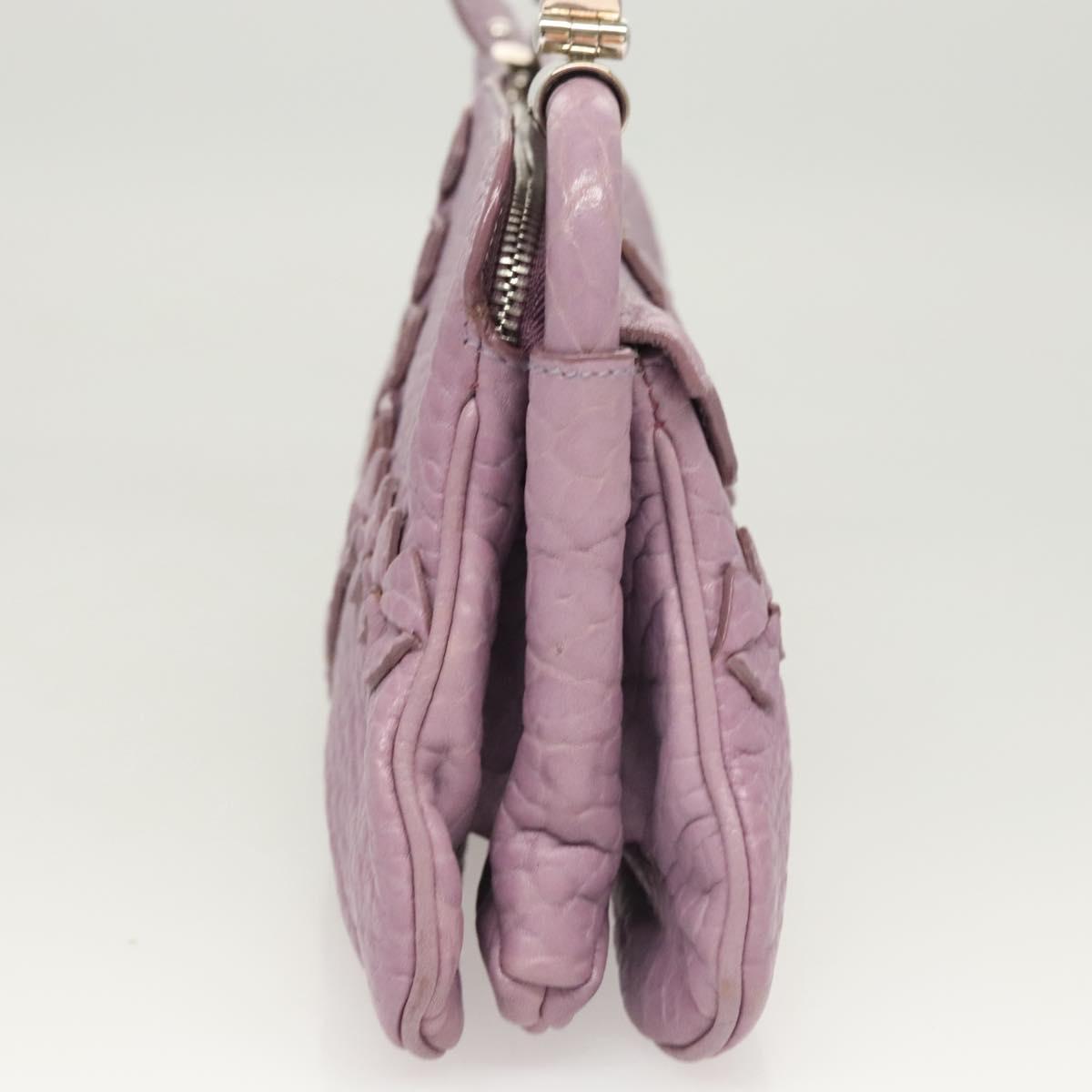Salvatore Ferragamo Shoulder Bag Leather Purple Silver Auth 123639