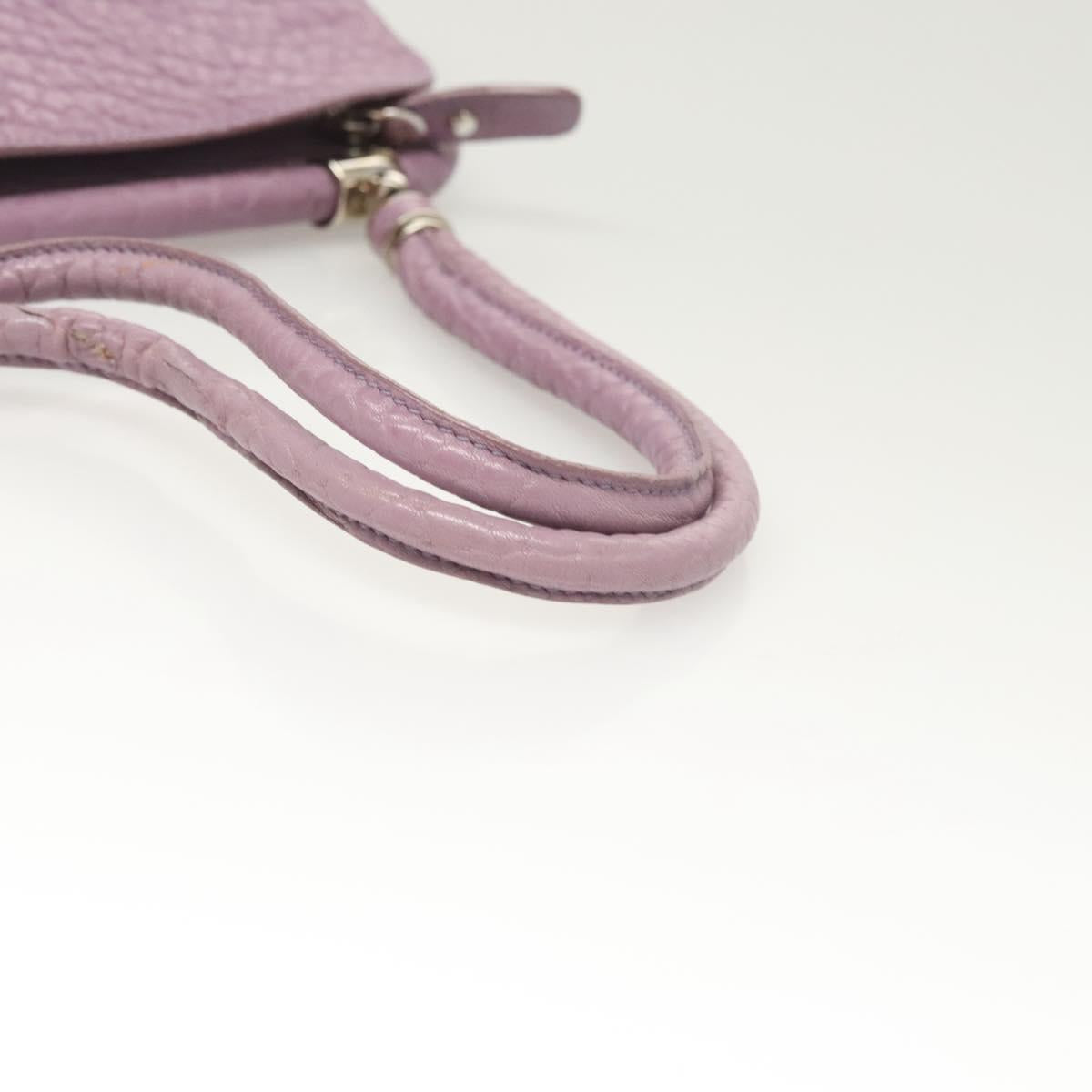 Salvatore Ferragamo Shoulder Bag Leather Purple Silver Auth 123639