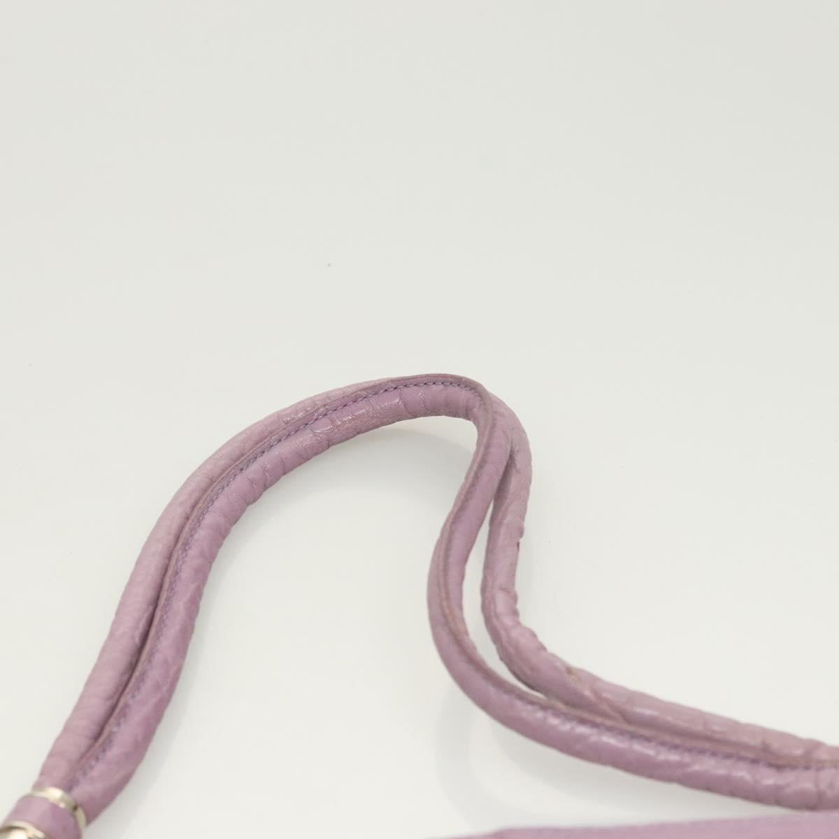 Salvatore Ferragamo Shoulder Bag Leather Purple Silver Auth 123639