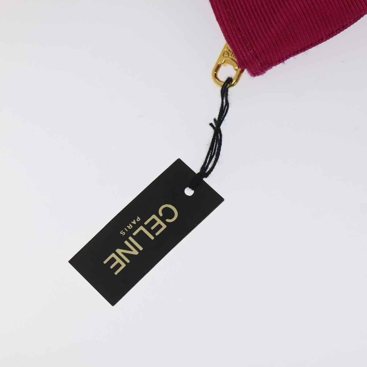 CELINE Circle Pouch Nylon Pink Gold Auth 123645