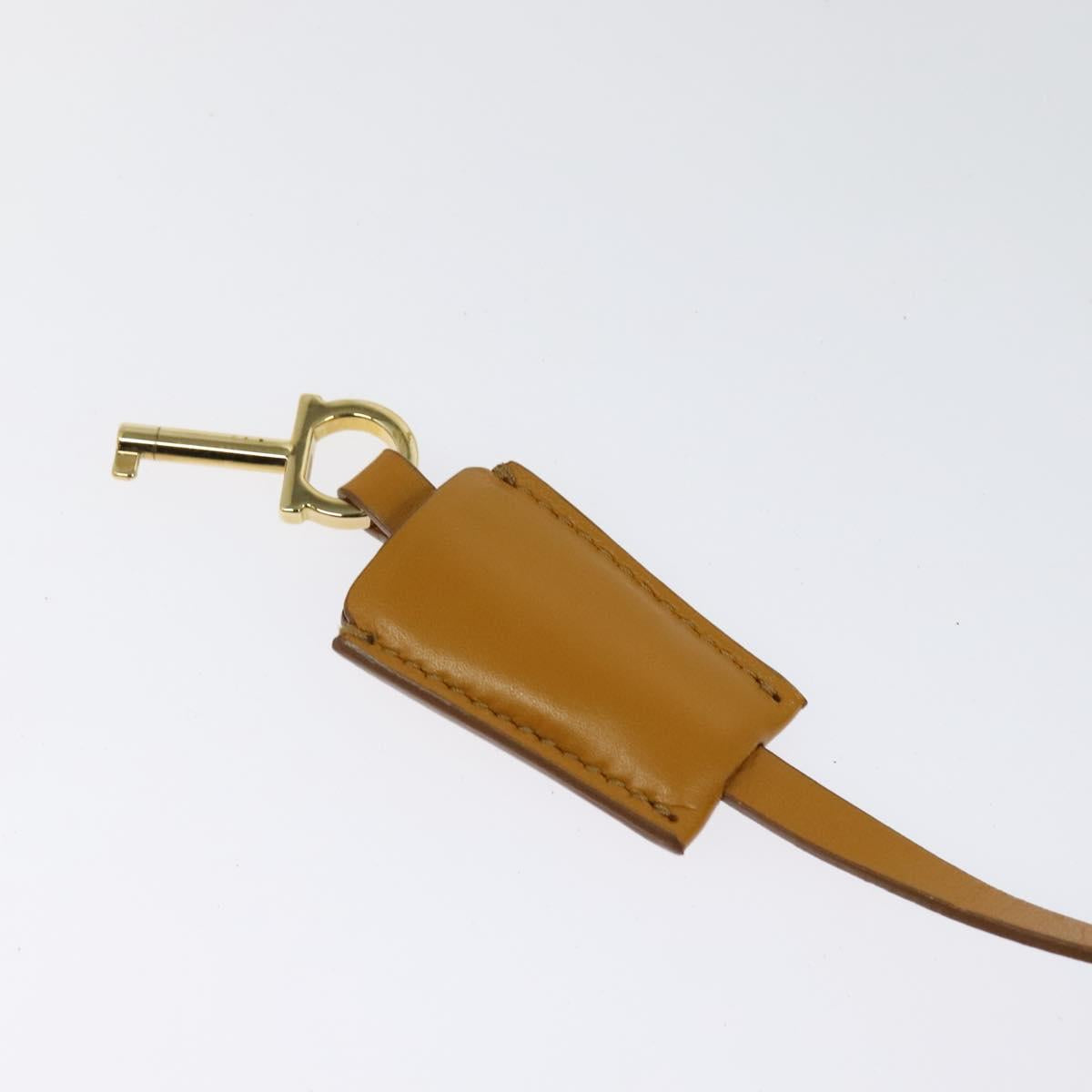 Salvatore Ferragamo Gancini Shoulder Bag Leather 2way Brown Gold Auth 123668