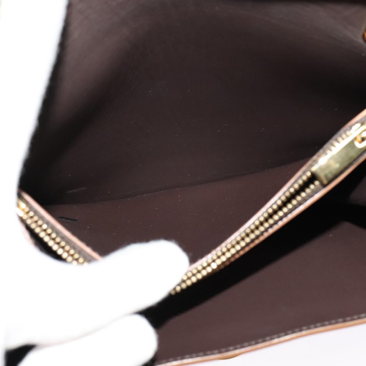 Salvatore Ferragamo Gancini Shoulder Bag Leather 2way Brown Gold Auth 123668