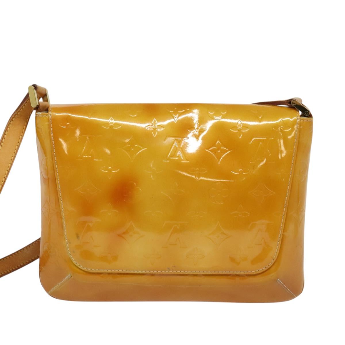 LOUIS VUITTON Monogram Vernis Thompson Street Bag Beige M91301 LV Auth 123678